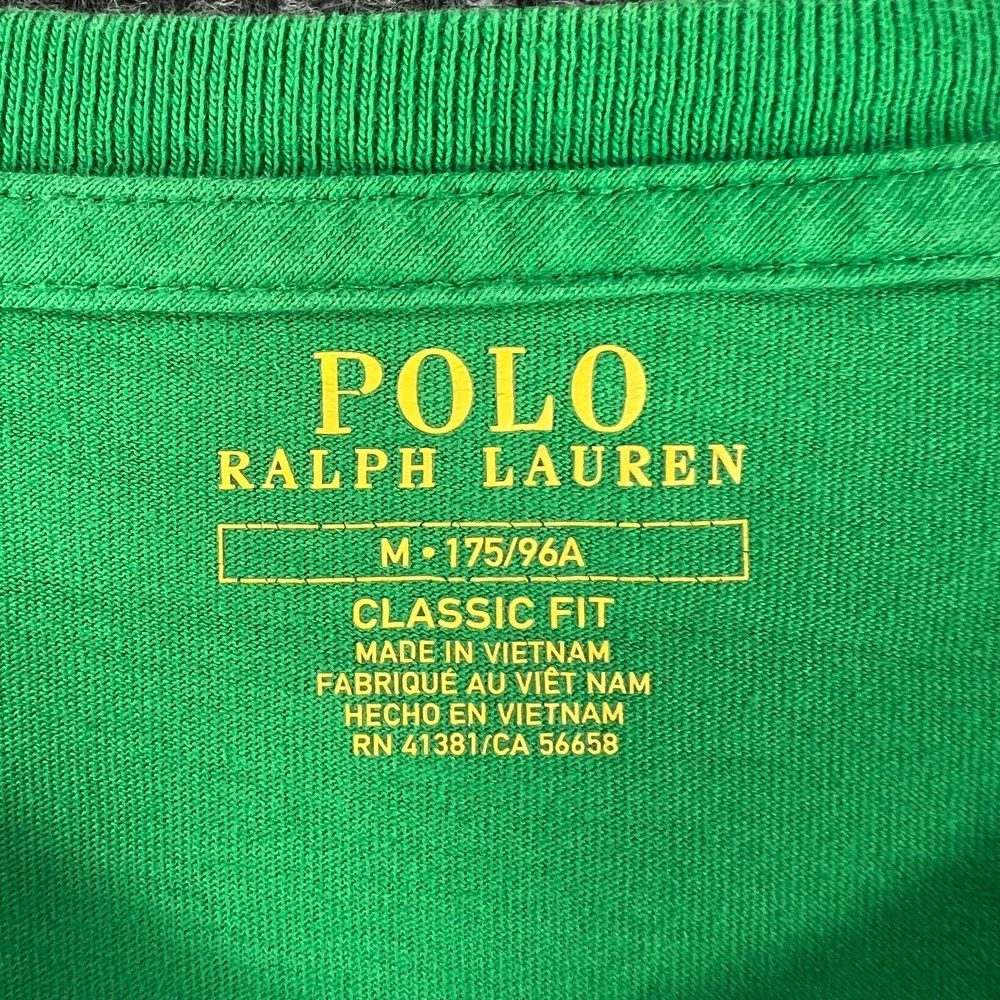 Polo Ralph Lauren Mens Shirt Medium Green Short Sleeve Classic Fit Chest Pocket